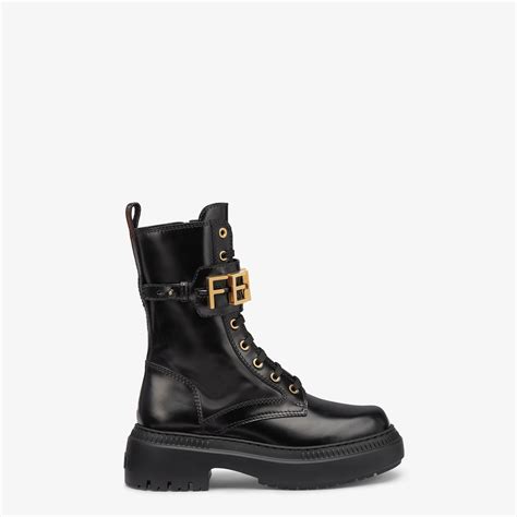 fendi black leather biker boots|Fendi plaid cowboy boots.